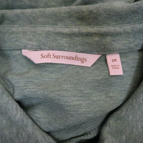 Soft Surroundings Women's 2X Plus Take It Easy Tunic in Green NEW - Picture 8 of 9